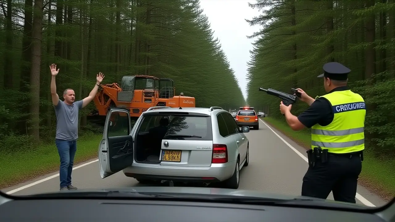 Honička na Jablonecku: Octavia ujížděla policii, zastavila ji až díra v silnici